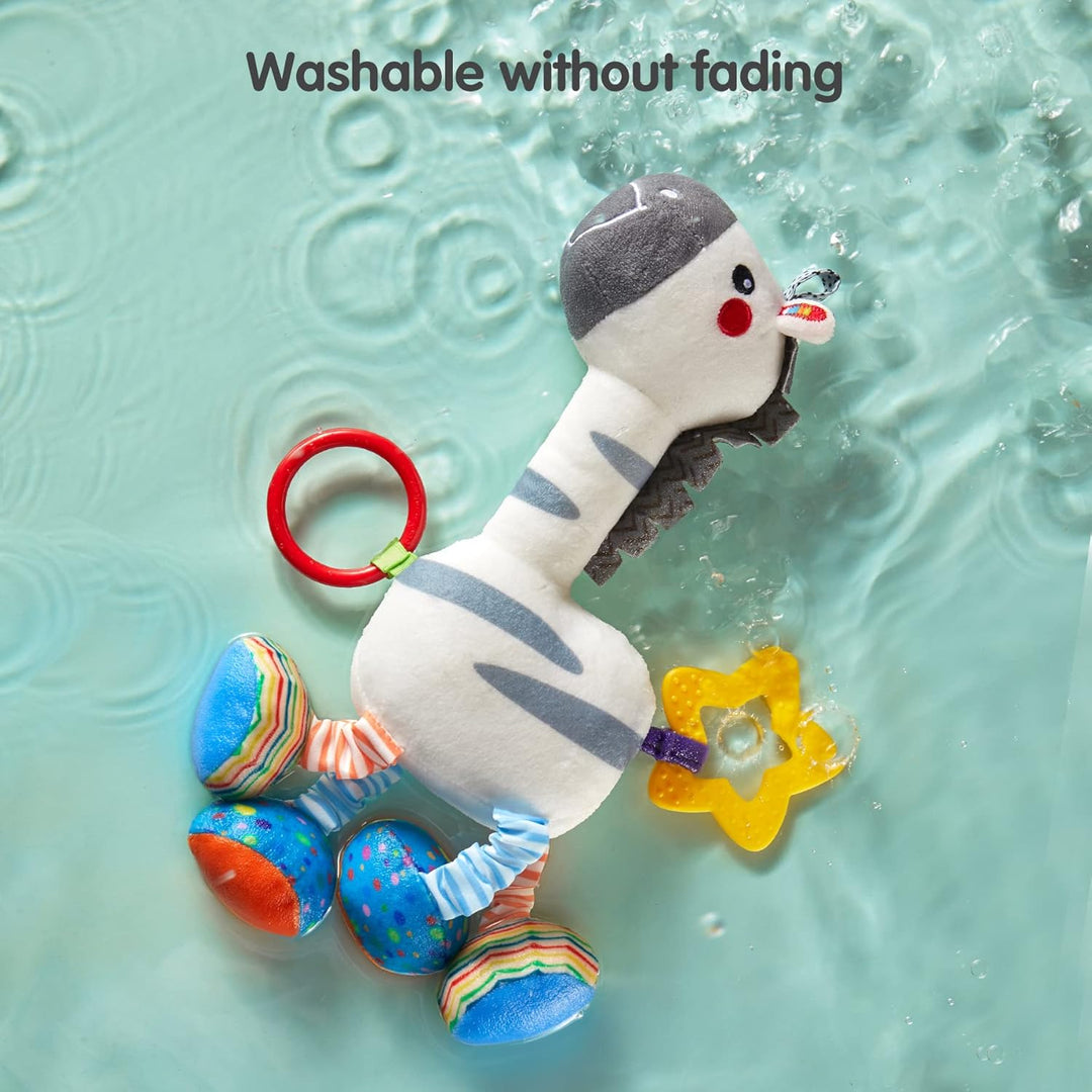 TUMAMA Zebra Hängend Babyspielzeug für 0,3,6,9,12 Monate,Baby Handglocken Rassel Weiches Tier Plüsch