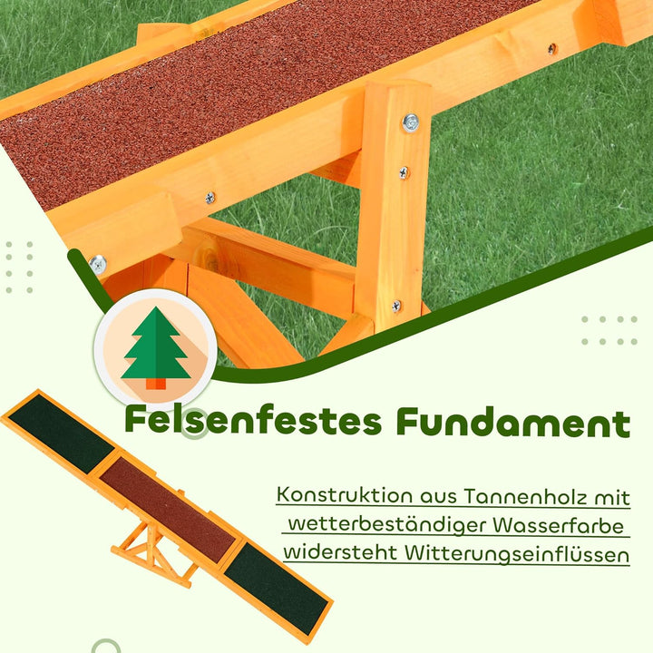 PawHut Hundewippe Hunde Agility Wippe Holz Welpenspielzeug Agility Training Hundesport für grosse Hu
