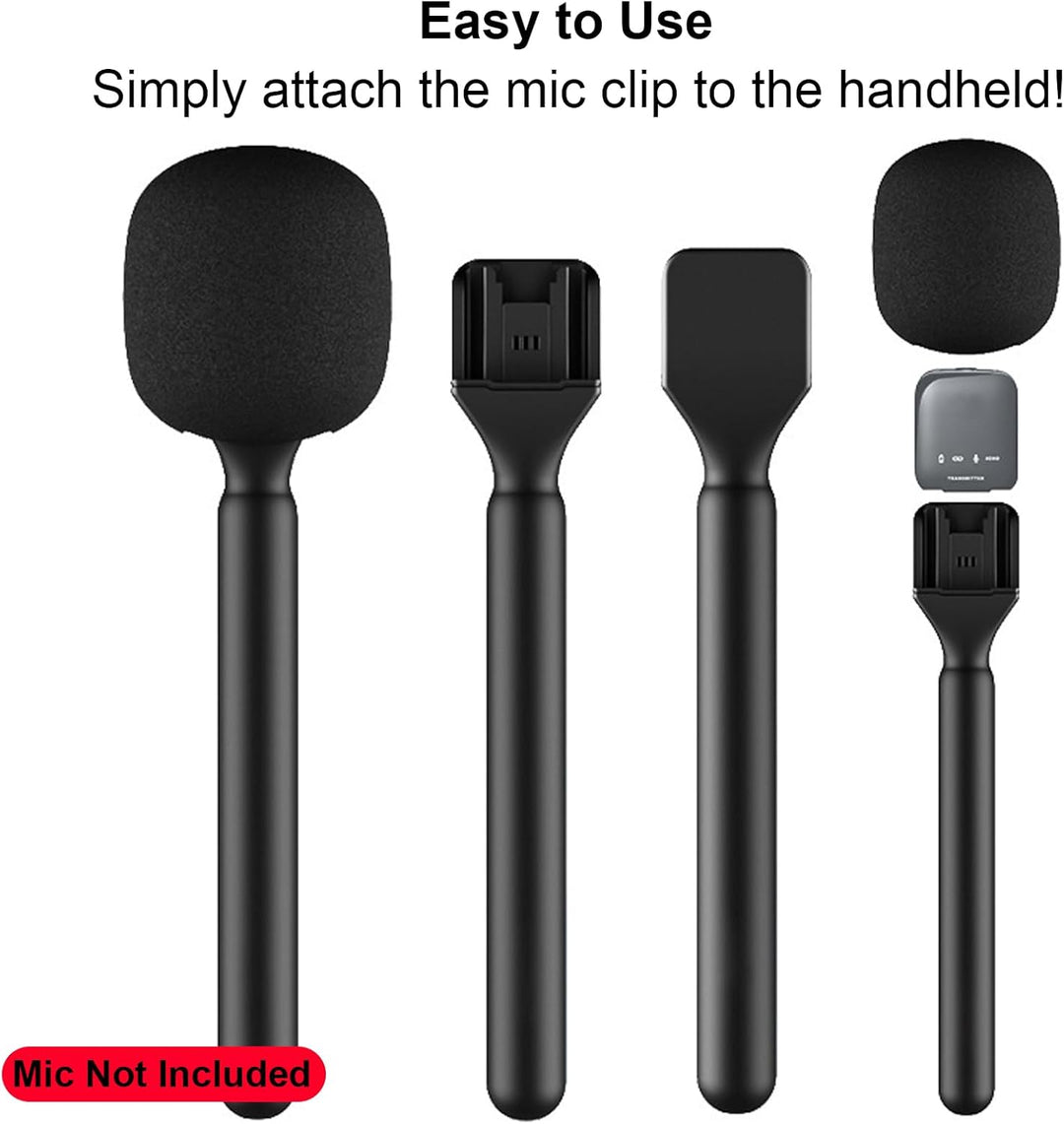 FLYAMAPIRIT Mikrofonhalterung für DJI Mic 1/2, Interview-Mikrofon-Griff für Rode Wireless GO II / 2