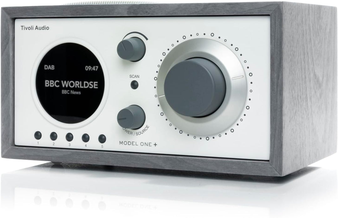 Tivoli Audio Model One+ FM/DAB+ Radio mit Bluetooth und Fernbedienung (Grau / Weiss) Grau/weiss, Gra