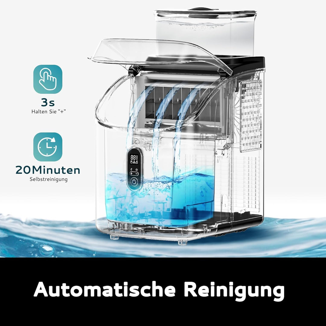 EUHOMY Eiswürfelmaschine für die Arbeitsplatte, 15 kg Eismaschine Ice Maker, 2L Eiswürfelmaschinen,