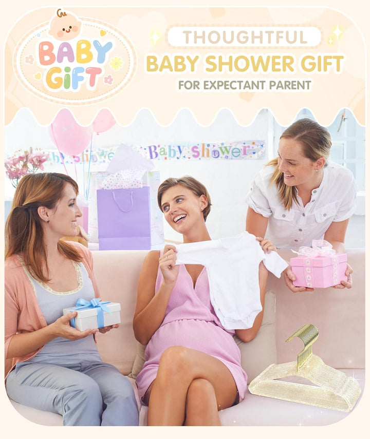 Kleiderbügel Kinder, Kinderkleiderbügel Transparent mit Kleine Pailletten, 20 Stück Schön Baby Kleid