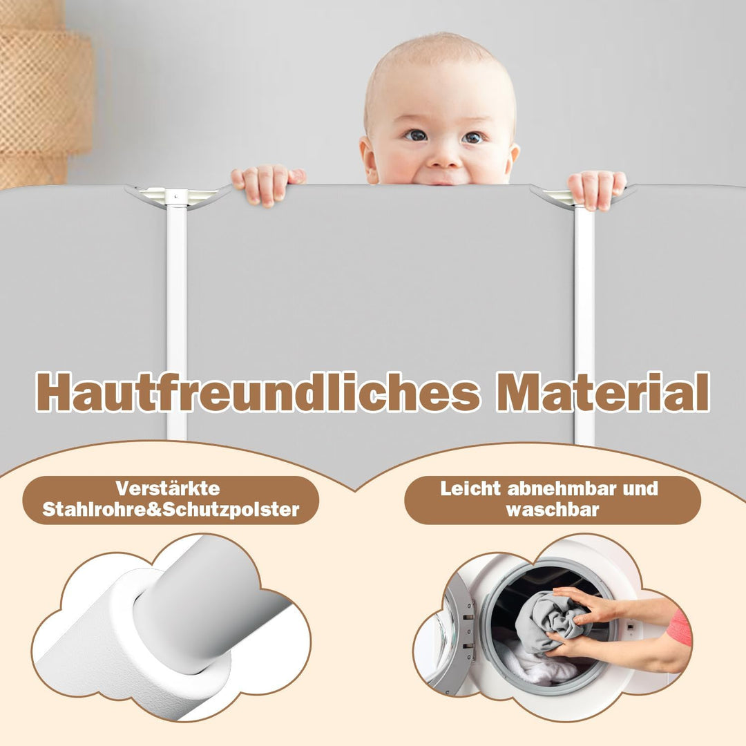 Rausfallschutz Bett 150cm, Tragbare Bettgitter Höhenverstellbar | Klappbares Bettgitter mit 2 Sicher