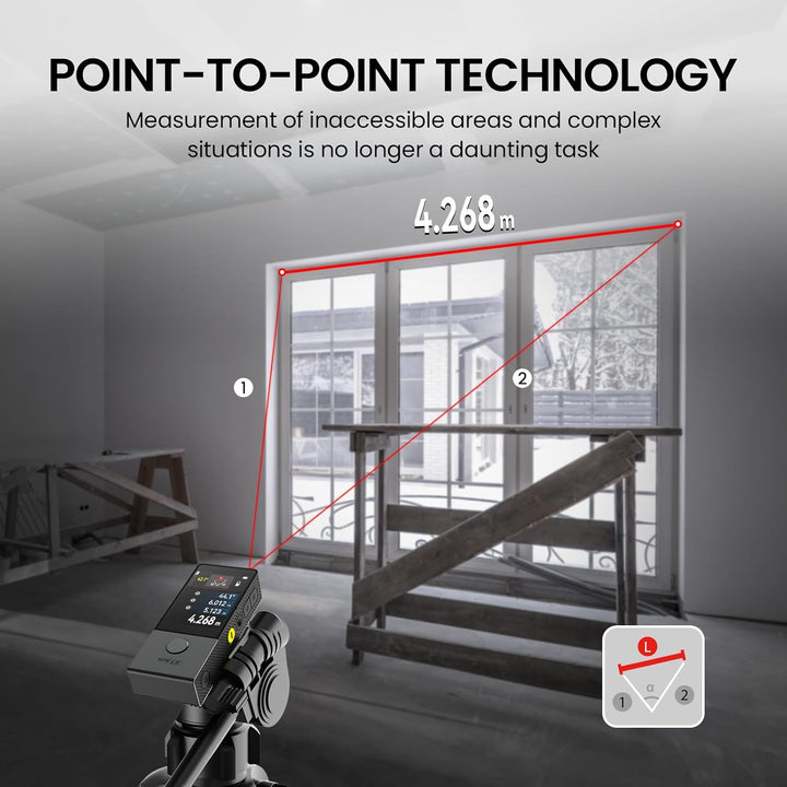 MiLESEEY D9 Pro Laser-Entfernungsmesser mit visueller Ausrichtungsanzeige, 100m professionelles Lase