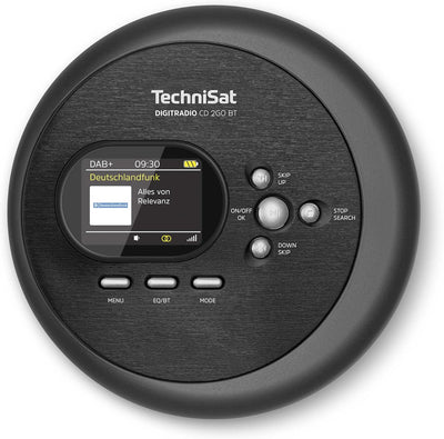 TechniSat DIGITRADIO CD 2GO BT - portabler CD-Player mit 2 Akku (Discman, mit MP3 Resume-Funktion) &