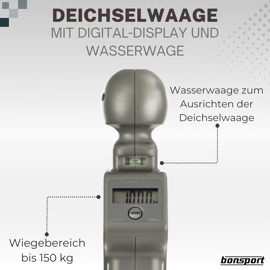 Stützlastwaage Digital für Wohnwagen & Anhänger - Deichselwaage bis 150 kg für Anhängerkupplung - An