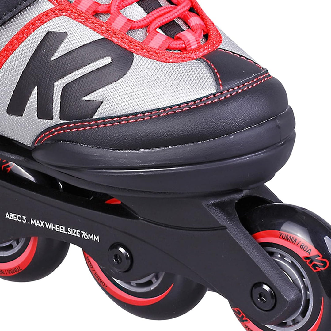 K2 Skates Mädchen Inline Skates CADENCE G LTD, black - grey - red, 30G0829 M (EU: 32-37 / UK: 13-4 /