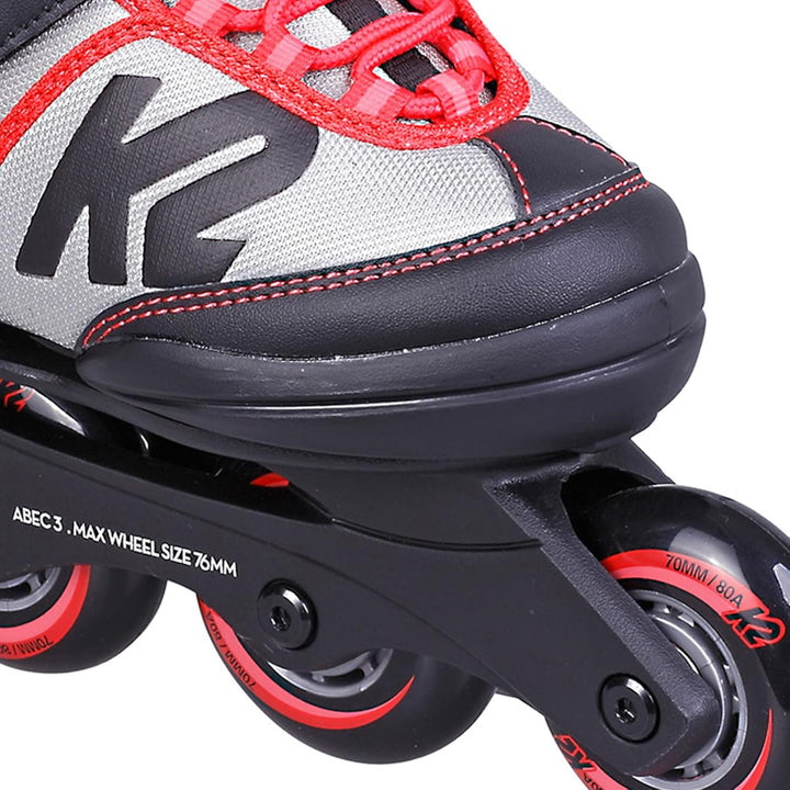 K2 Skates Mädchen Inline Skates CADENCE G LTD, black - grey - red, 30G0829 M (EU: 32-37 / UK: 13-4 /