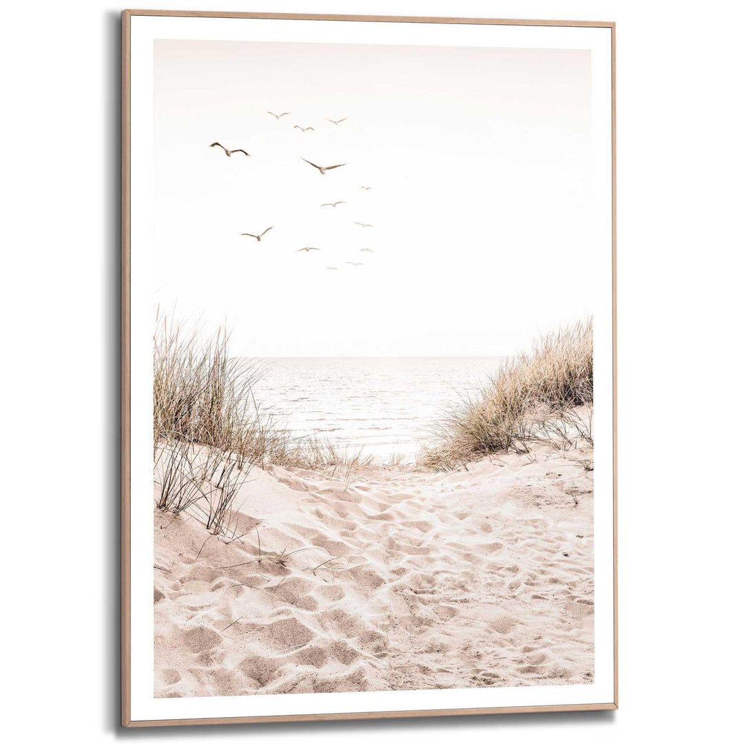 REINDERS Gerahmtes Bild, Dünen, Wohnzimmer, Bilder, Wanddeko, Room Decor, MDF, Beige, 70 x 50 70L x