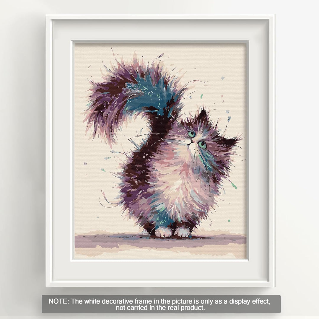 Bougimal Malen Nach Zahlen Erwachsene Tiere Ohen Rahmen inklusive Pinsel und Acrylfarben - 40 x 50 c
