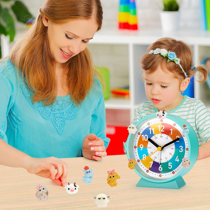 Kinder Wecker, Kinderwecker für Schulanfänge, Kein Tickendes Geräusch, Mit Nachtlicht und Schlummerf
