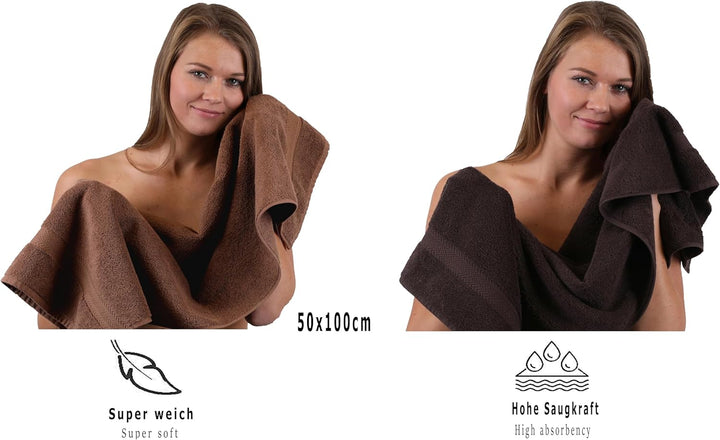 Betz 10-TLG. Handtuch-Set Premium 100% Baumwolle 2 Duschtücher 4 Handtücher 2 Gästetücher 2 Waschhan