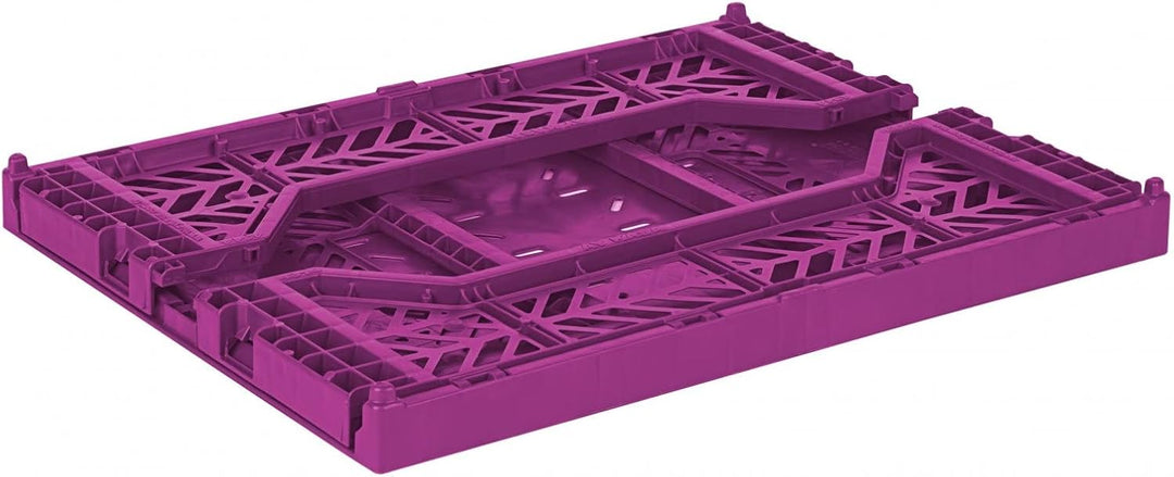 AYKASA Klappkiste, stabile Faltkiste aus Kunststoff, stapelbar, Purple, Midi (40x30x14cm) Purple Mid