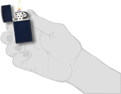 Zippo Mattes Taschenfeuerzeug Schmal Navy, Schmal Navy