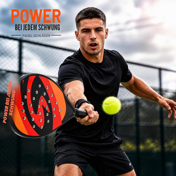 Padelracket 2er-Set mit ABS-Oberfläche und Eva-Schaumkern, für Erwachsene, inklusive Zwei Bällen und