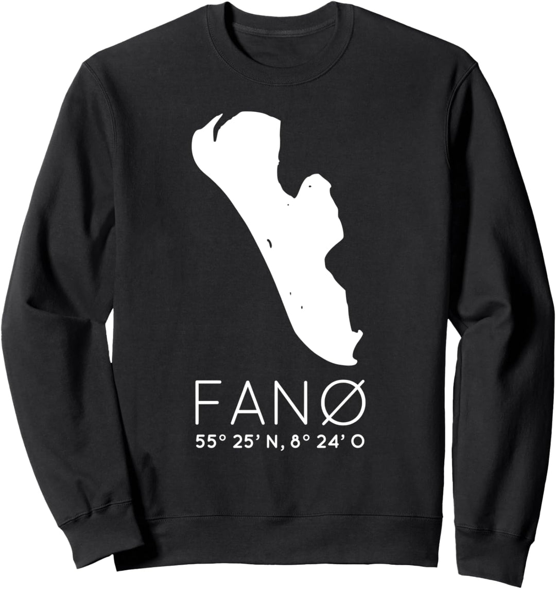 Fanø Dänemark Insel Fanö Koordinaten Silhouette Karte Sweatshirt
