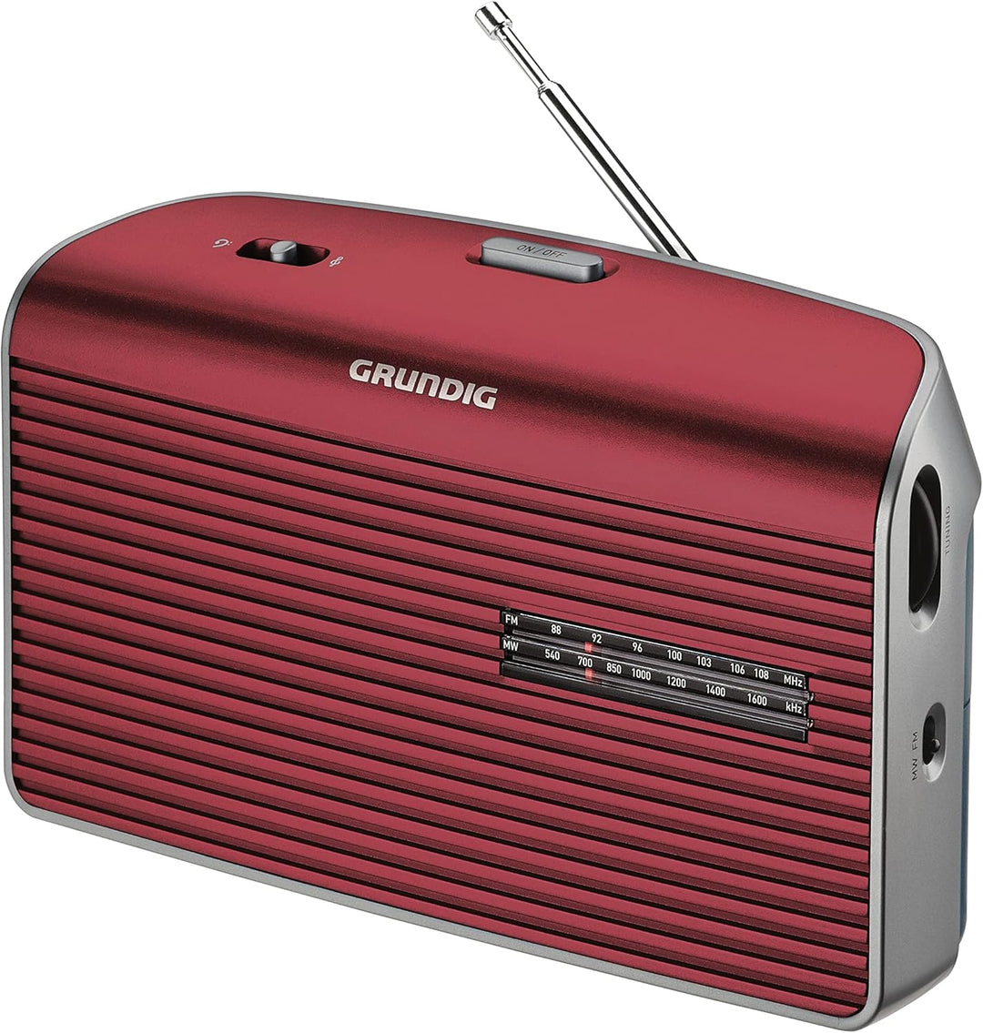Grundig Music 60, empfangsstarkes Radio im modernen Design, red/silver, One size rot/silber empfangs