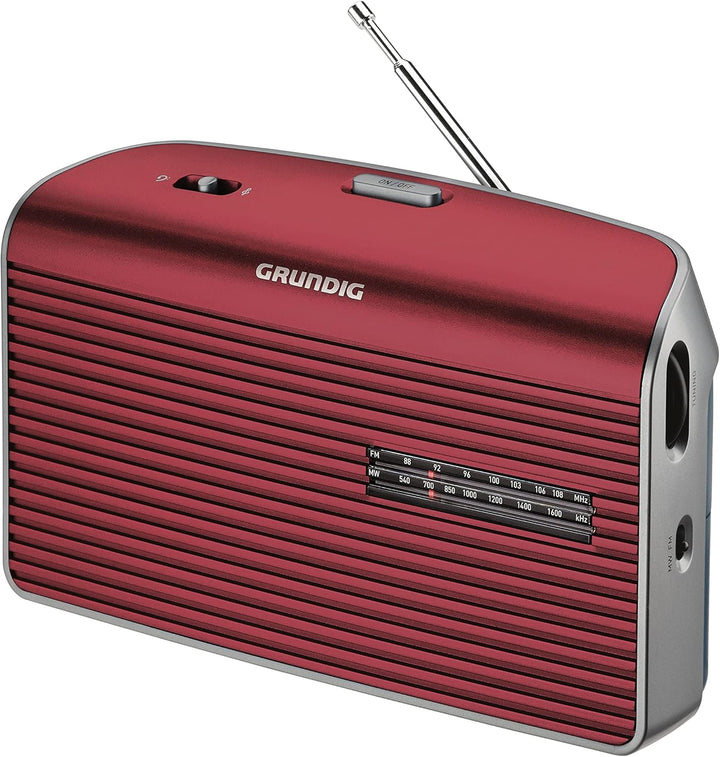 Grundig Music 60, empfangsstarkes Radio im modernen Design, red/silver, One size rot/silber empfangs