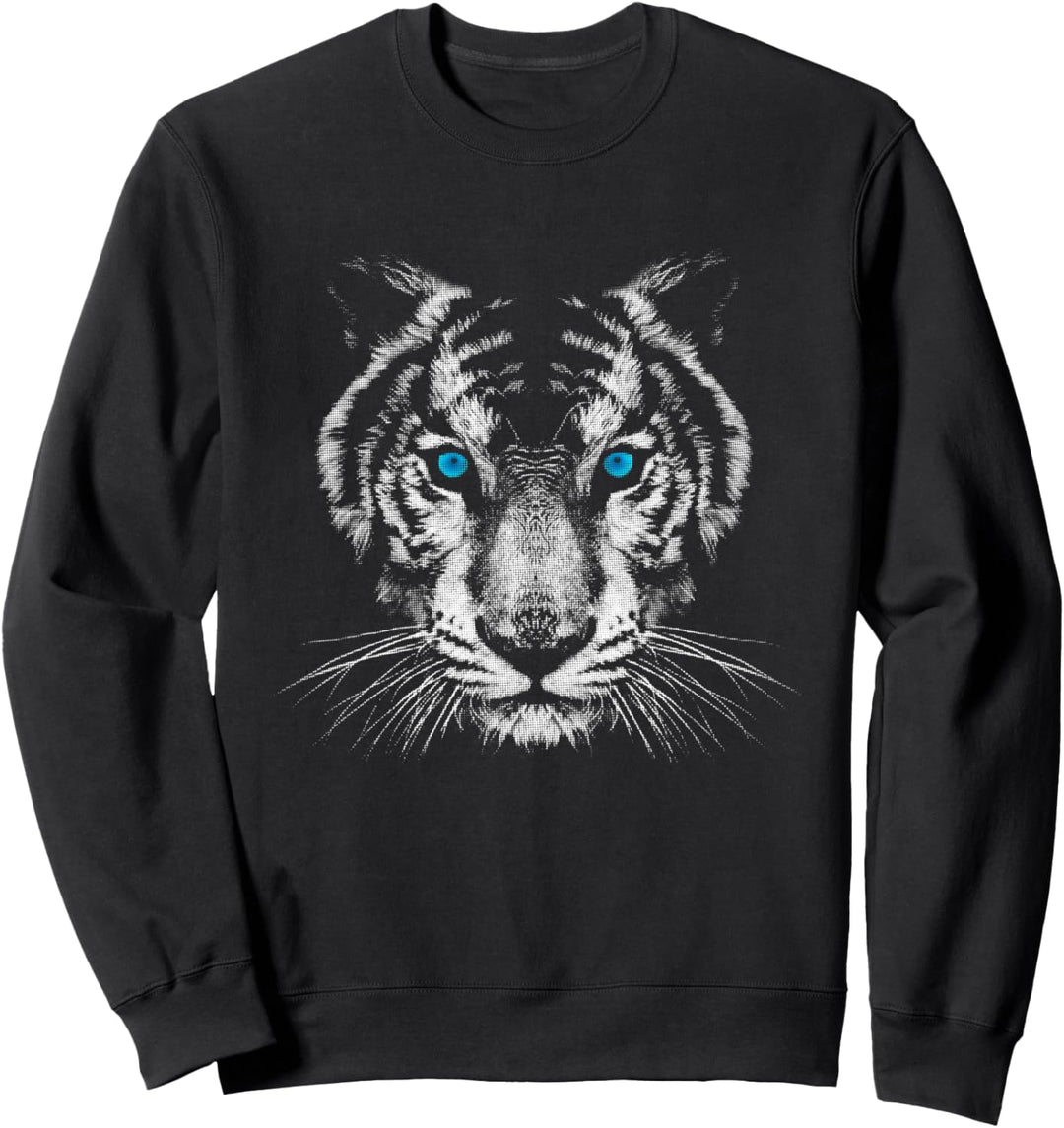Schneetiger Tigerkopf Wildkatze Tigerkatze Weisser Tiger Sweatshirt