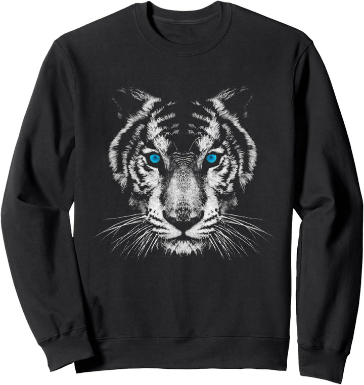 Schneetiger Tigerkopf Wildkatze Tigerkatze Weisser Tiger Sweatshirt