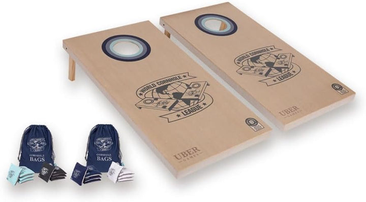 Uber Games - World Cornhole League - 120x60 cm Doppelbrett-Set & Tasche - Turnierqualität Board (4x2