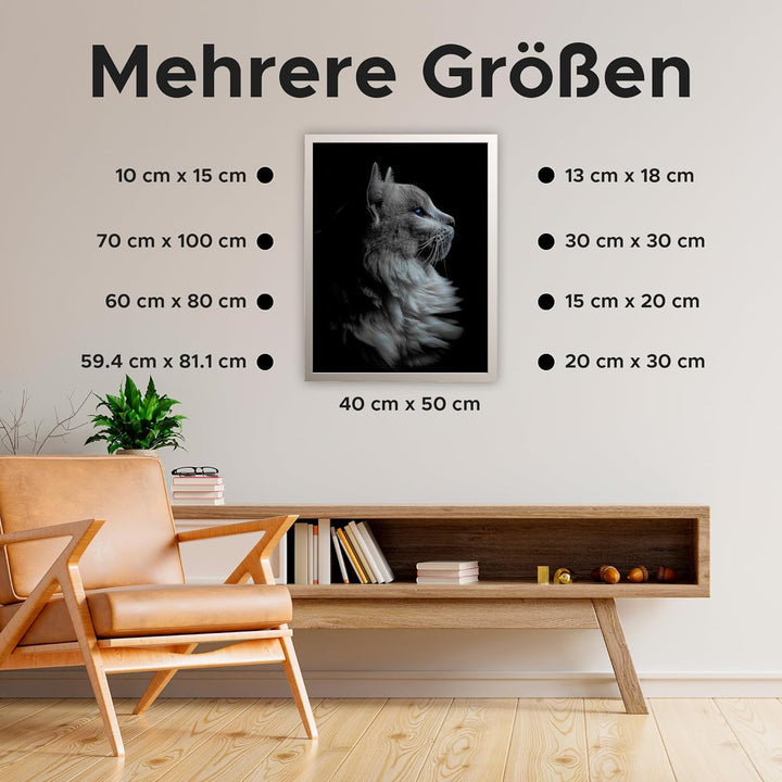 Estancia Bilderrahmen 50x70 Silber | Moderner Portraitrahmen Holz | 50x70 cm Bilderrahmen Silber mit