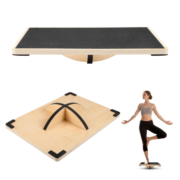 Balance Board aus Holz, 360° Balancebrett, 150kg belastbar, Stabil und Stark Professional Wobble Boa