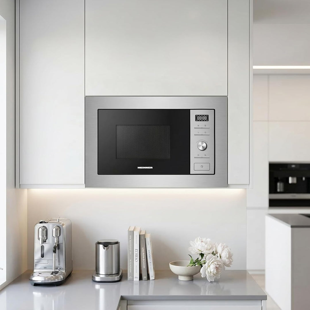 HMW-MDBI28GDIX Einbau-Mikrowellenofen – 28 L Garraum, Digitale Touch-Bedienung, Leistungsstarker Gri