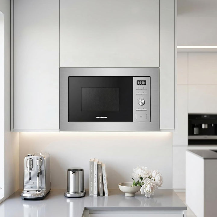 HMW-MDBI28GDIX Einbau-Mikrowellenofen – 28 L Garraum, Digitale Touch-Bedienung, Leistungsstarker Gri