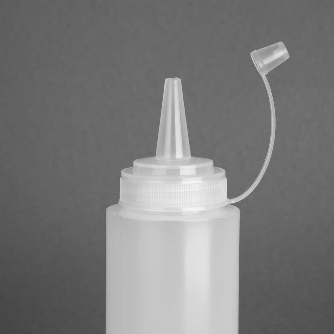 Vogue Squeeze-Sauce-Flasche mit Düsenkappe, 227 ml/8 oz, klares Polyethylen, nachfüllbare Saucenflas