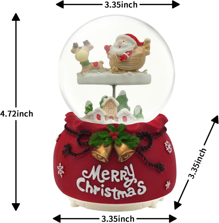 Daixilan Weihnachten Schneekugel Laterne Musical, Schneekugeln Weihnachten mit Musik, Glitter Schnee