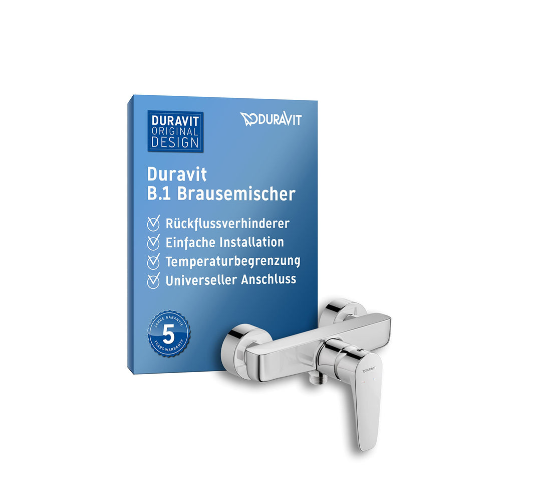 Duravit B.1 Duscharmatur Aufputz für 1 Verbraucher, Einhebel-Brausemischer mit Keramikmischsystem, c