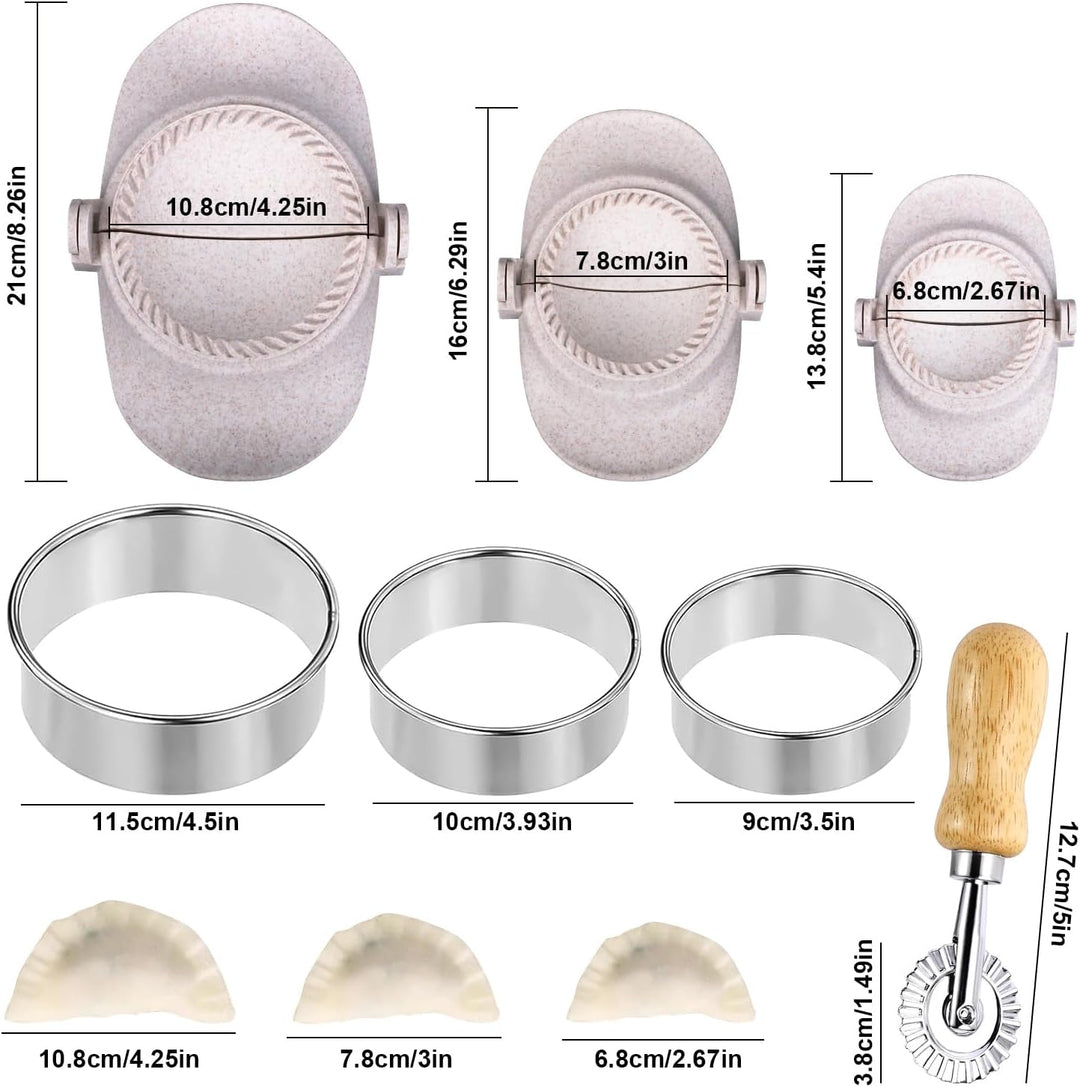 Ravioli Former Dumpling Maker Set 3 Stück Ravioli Maker mit 3 Stück Rundem Tortellini Ausstecher und