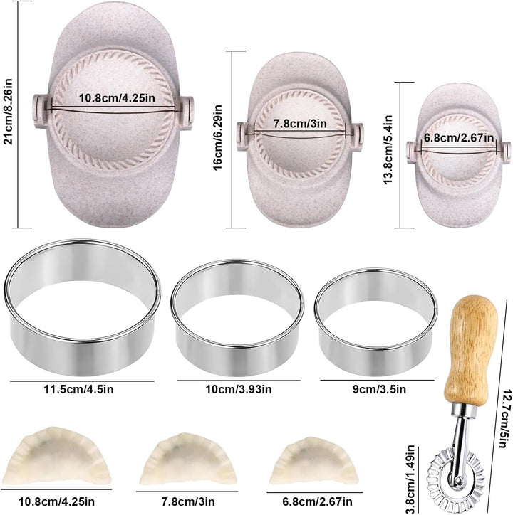 Ravioli Former Dumpling Maker Set 3 Stück Ravioli Maker mit 3 Stück Rundem Tortellini Ausstecher und