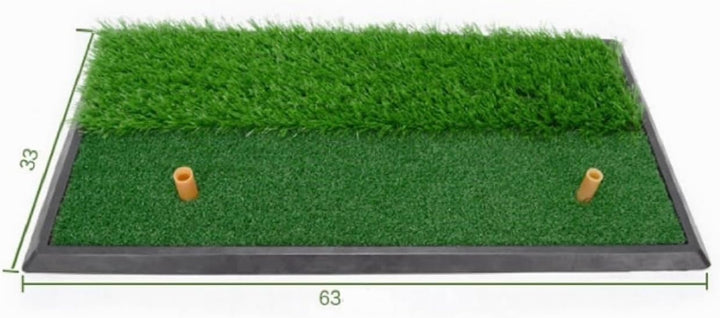 Golf 2 in 1 Abschlagmatte 60x30 cm mit Rough + Fairway inklusive Gummi Tee/Training Übung Matte/Mass