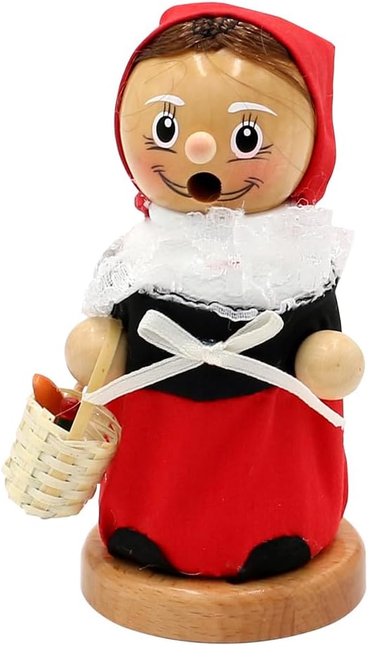 Dekohelden24 Holz Räuchermann, Räucherfigur, Rauchfigur, Räuchermännchen als Märchenfigur Mädchen mi