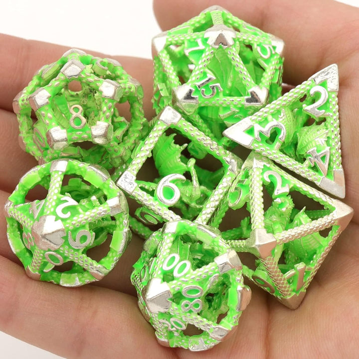 DND Würfel Set Polyhedrische Würfelset Hollow Imprisoned Drachen Würfel D&D Spielwürfel für Dungeons