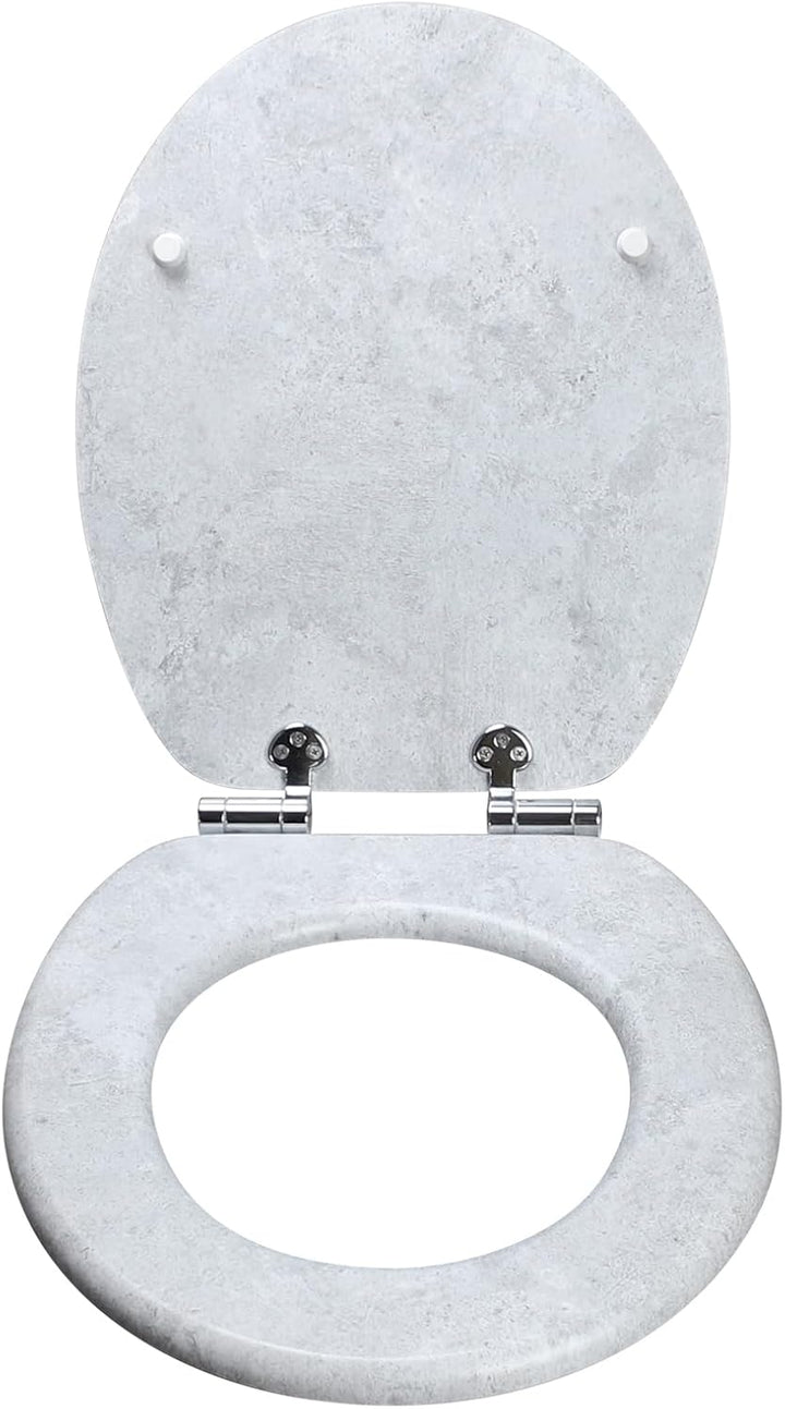 WC Sitz mit Absenkautomatik, hochwertiger MDF-Holzkern-Toilettendeckel, Toilettensitz mit einfacher
