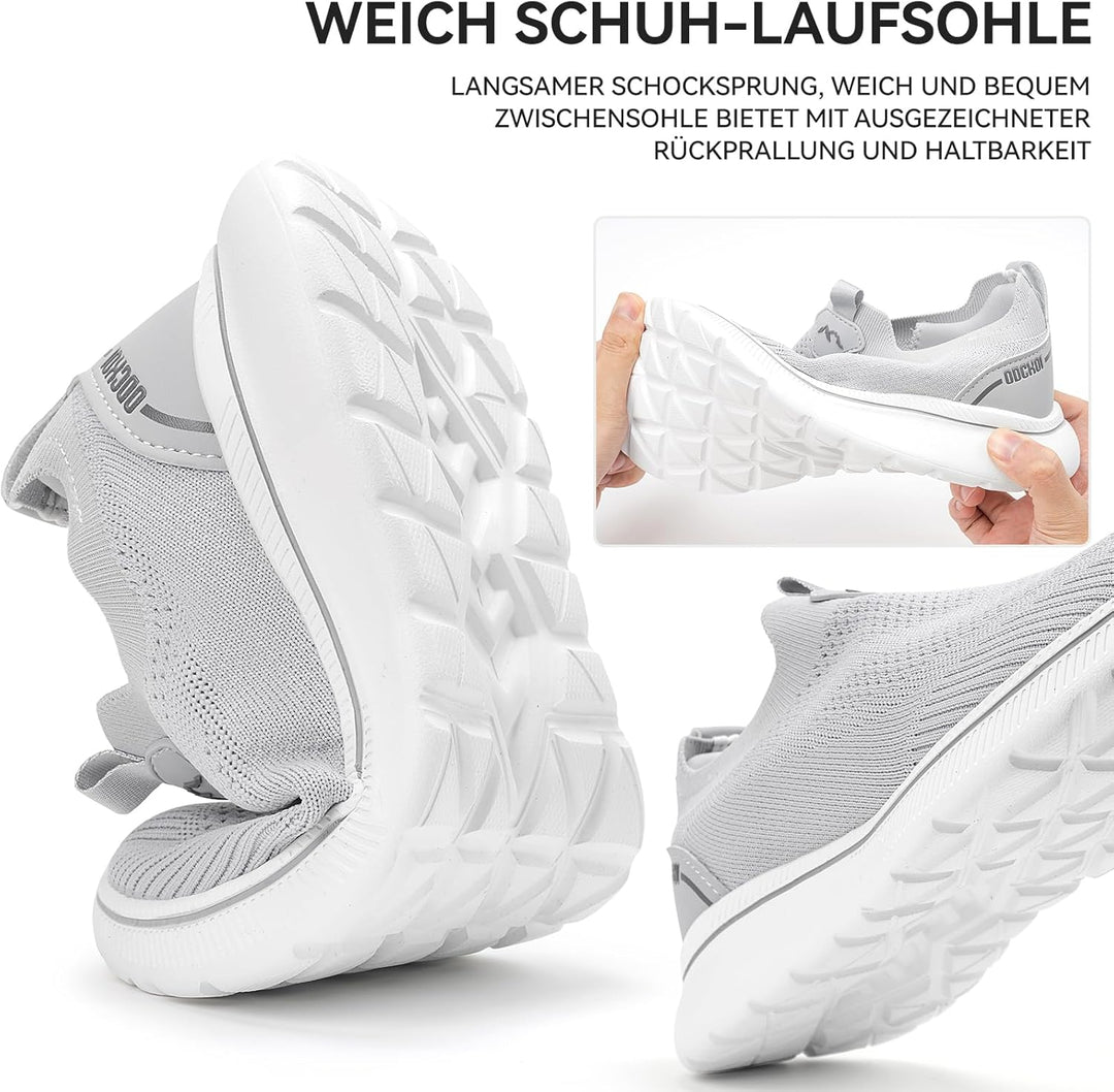 ODCKOI Sneaker Herren Ohne Schnuersenkel Slip-on Schuhe Mesh Atmungsaktiv Leicht Laufschuhe Sportsch