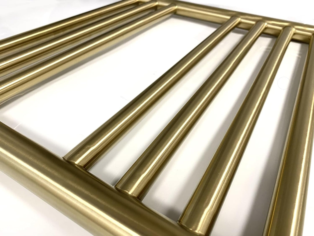 Manissa Boston Handtuchheizkörper, gebürstetes Messing, 400 x 600 mm (B x H), Zentralheizung, Badezi