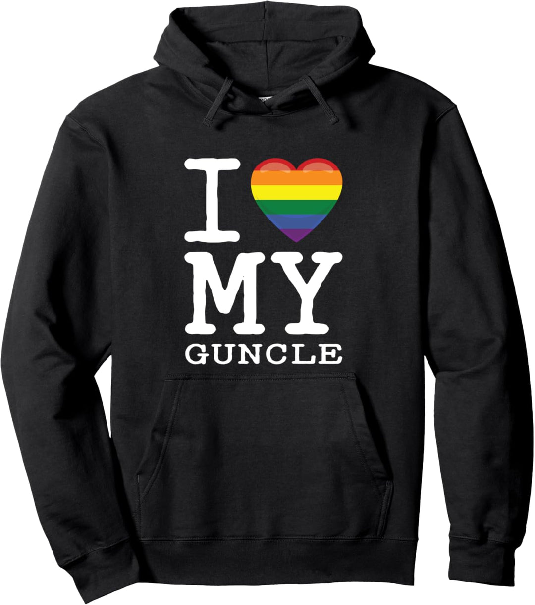 Homosexuelles Herz, Regenbogen, mit Aufschrift "I Love My Guncle" Pullover Hoodie