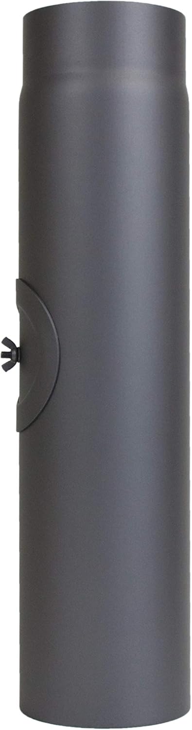LANZZAS Ofenrohr 500 mm mit Tür, im Durchmesser, DN Ø 120 mm, Farbe: gussgrau - weitere Rohre aus un