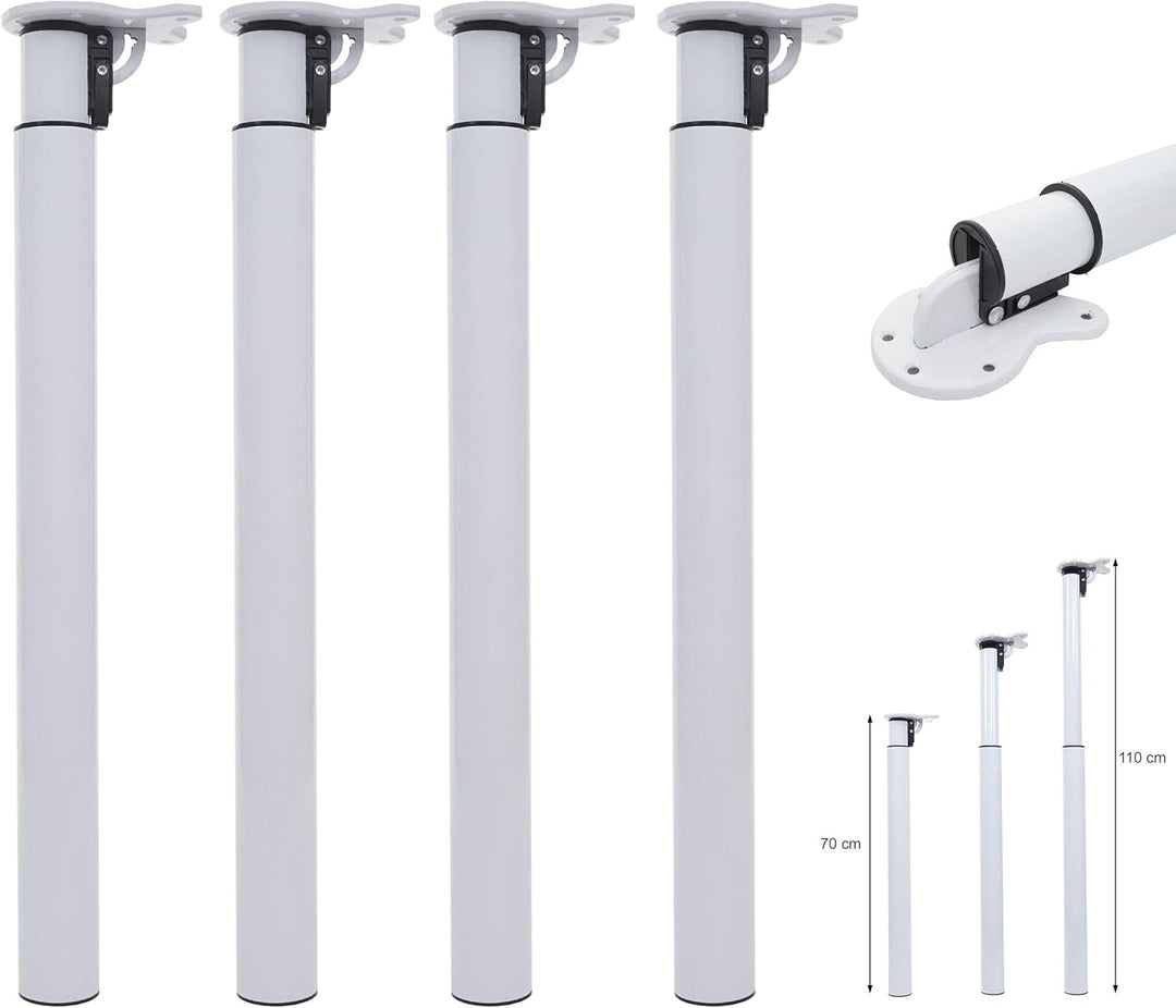 Mendler 4er-Set Tischbein HWC-H35 für Schreibtisch Tischfuss klappbar Drehmechanismus höhenverstellb