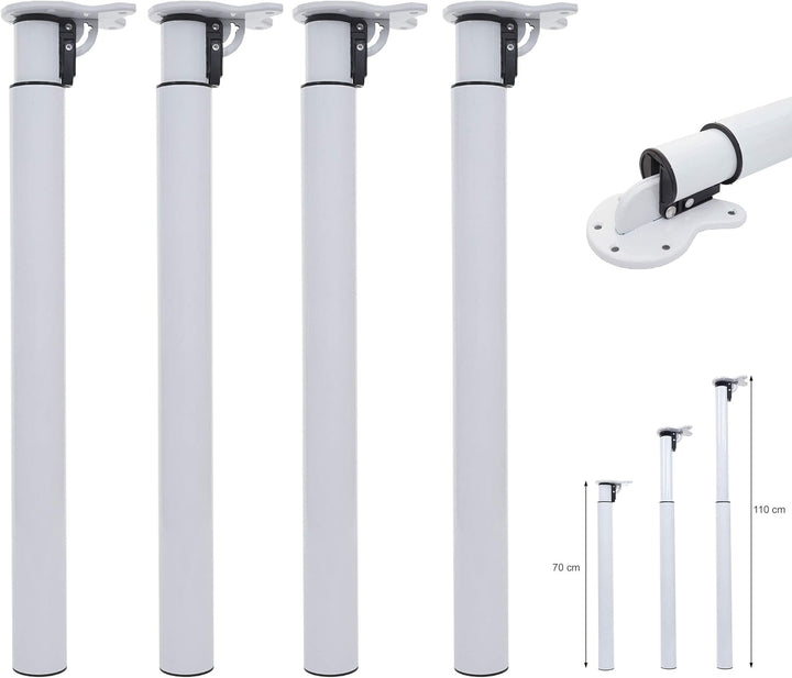 Mendler 4er-Set Tischbein HWC-H35 für Schreibtisch Tischfuss klappbar Drehmechanismus höhenverstellb
