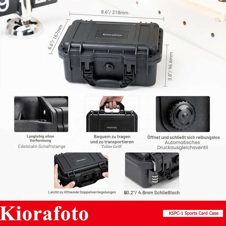 Kiorafoto Graded Card Case, IP67 wasserdichte Sammelkarten Koffer für100+ 3 "x 4" 35pt Toploader ode