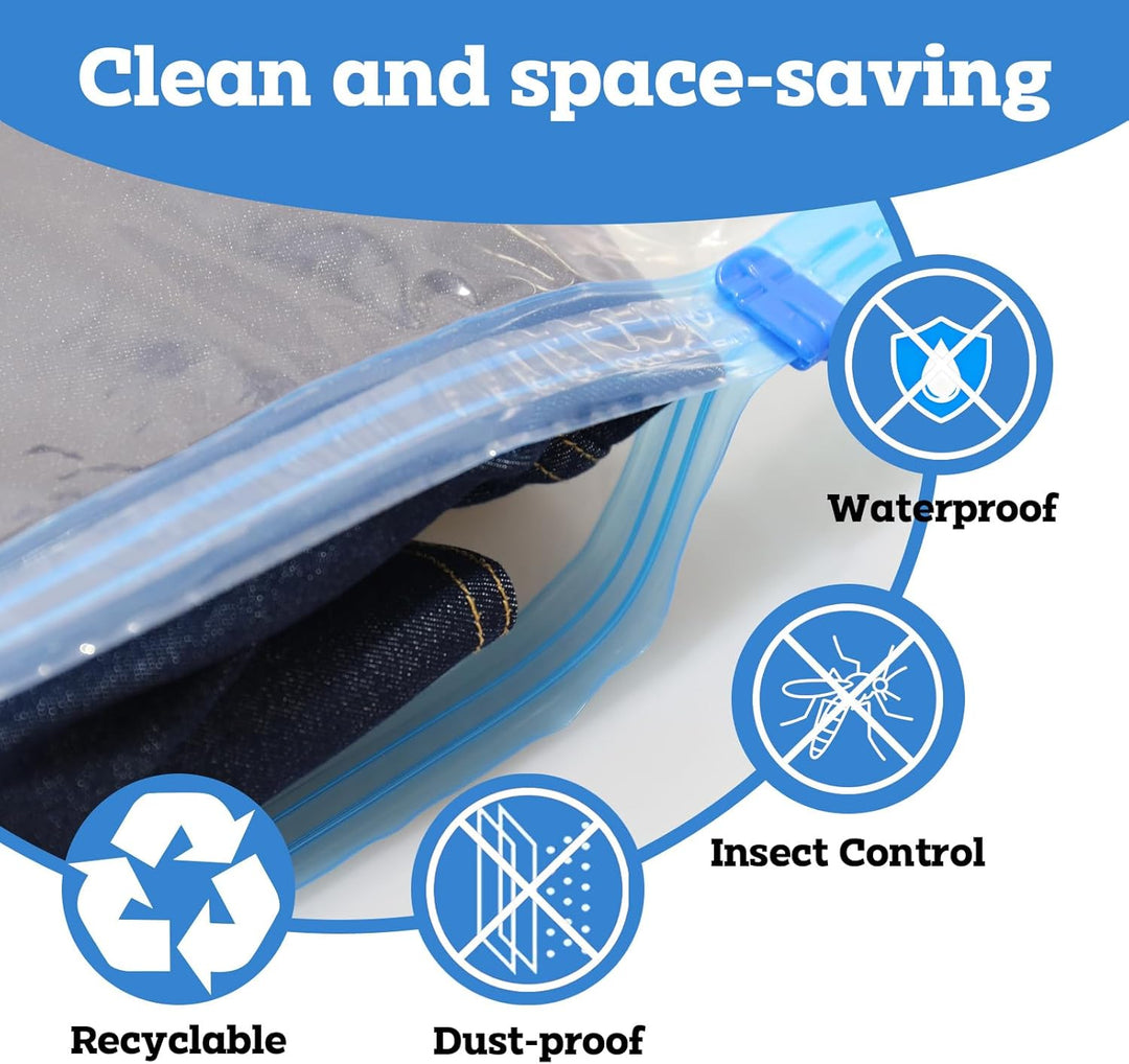 Vakuumbeutel für Kleidung Reise mit Elektrischer Pumpe 10 Stück (4 Gross 80x60cm &3 Mittel 70x50cm &