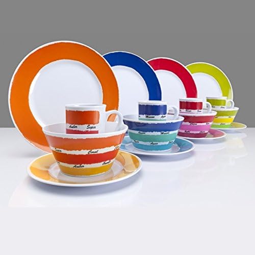 Flamefield 16-Teilig Colours Set aus Melamin, Mehrfarbig Berühren Sie das Bild, um es zu vergrössern