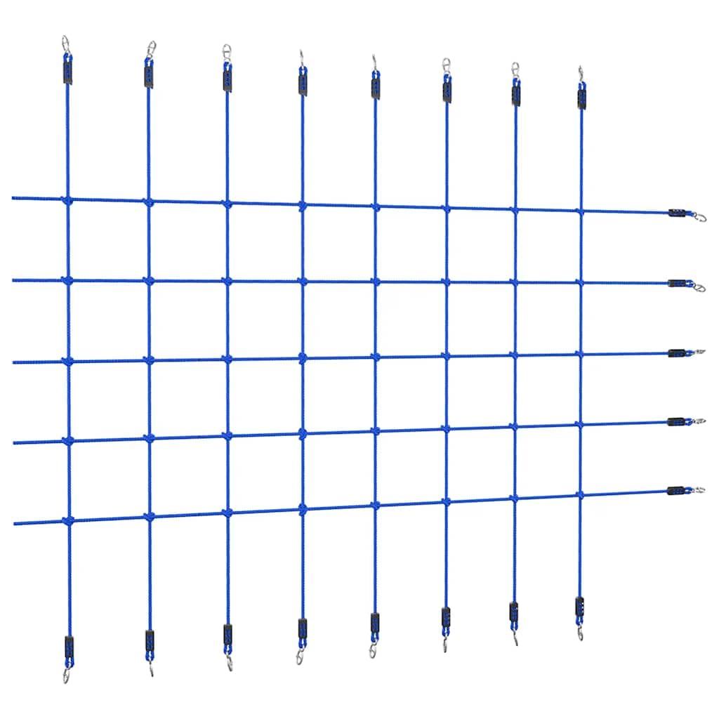 Kletternetz für Kinder 200x150 cm Blau, Outdoor Kletterseil für Garten, Robustes PE-Netz zur Förderu