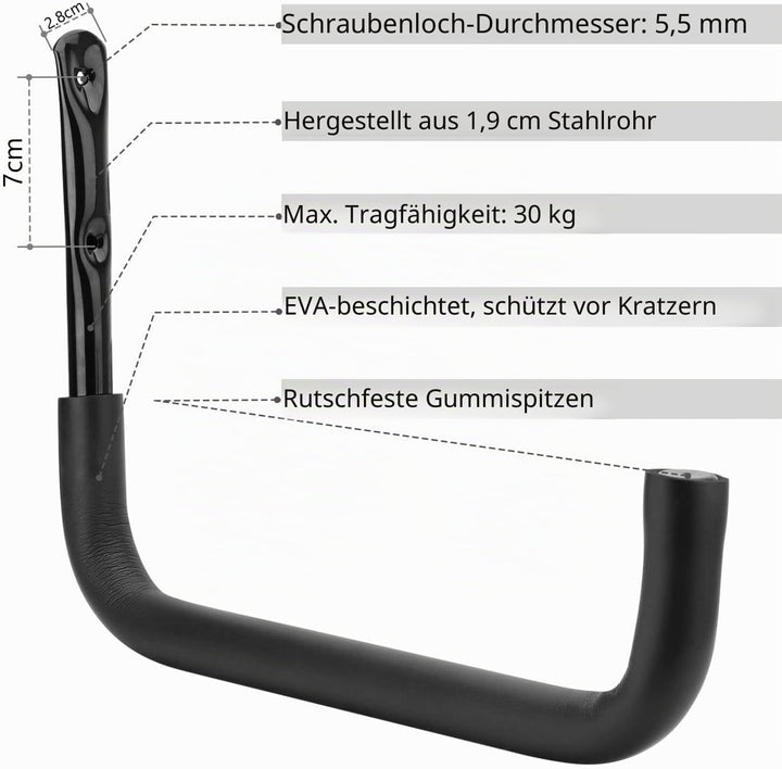 pipabiba Garagenhaken, Kajak-Aufbewahrungshaken, 6 Stück, robuste Kleiderbügel für Gartenwerkzeuge,
