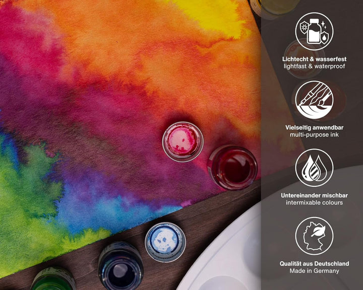 Octopus Write and Draw Ink Set CARNIVAL, wasserfeste Tinte zum Schreiben und Zeichnen, Kalligraphiet